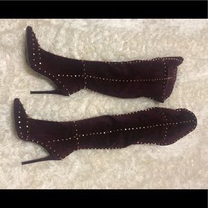 Jennifer Le  Suede Thigh High Oxblood Boots. Sz42